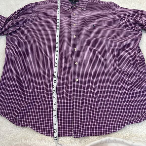 Vtg Ralph Lauren Mens 17 34/35 Purple Yarmouth Oxford Button Down Preppy Busines - Picture 6 of 6
